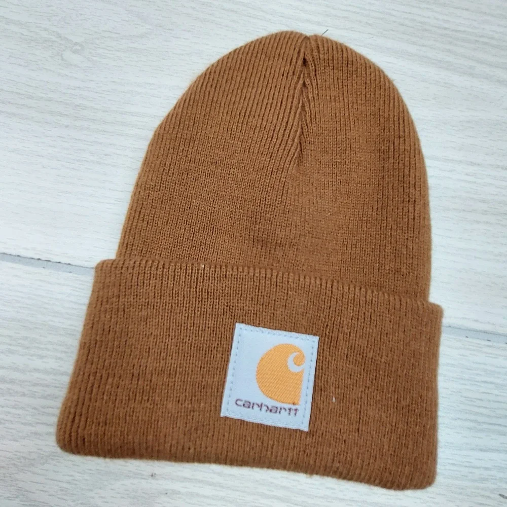 Carhartt Beanie Kids Infant Toddler Brown Ribbed Knit Watch Hat AH8905